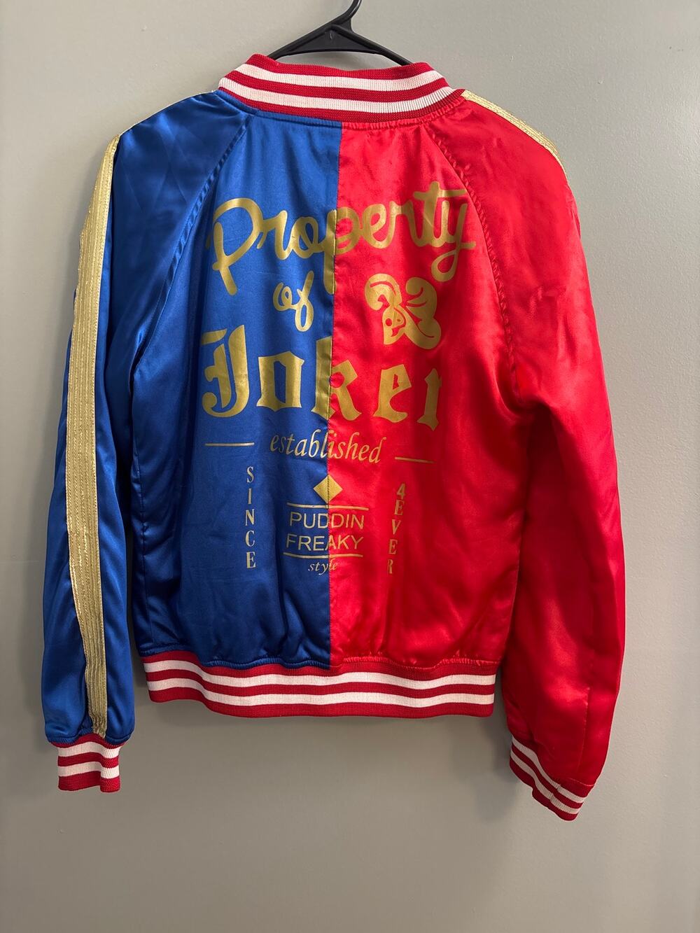 Harley Quinn Suicide Squad Property of Joker Cosplay Varsity Jacket -Small